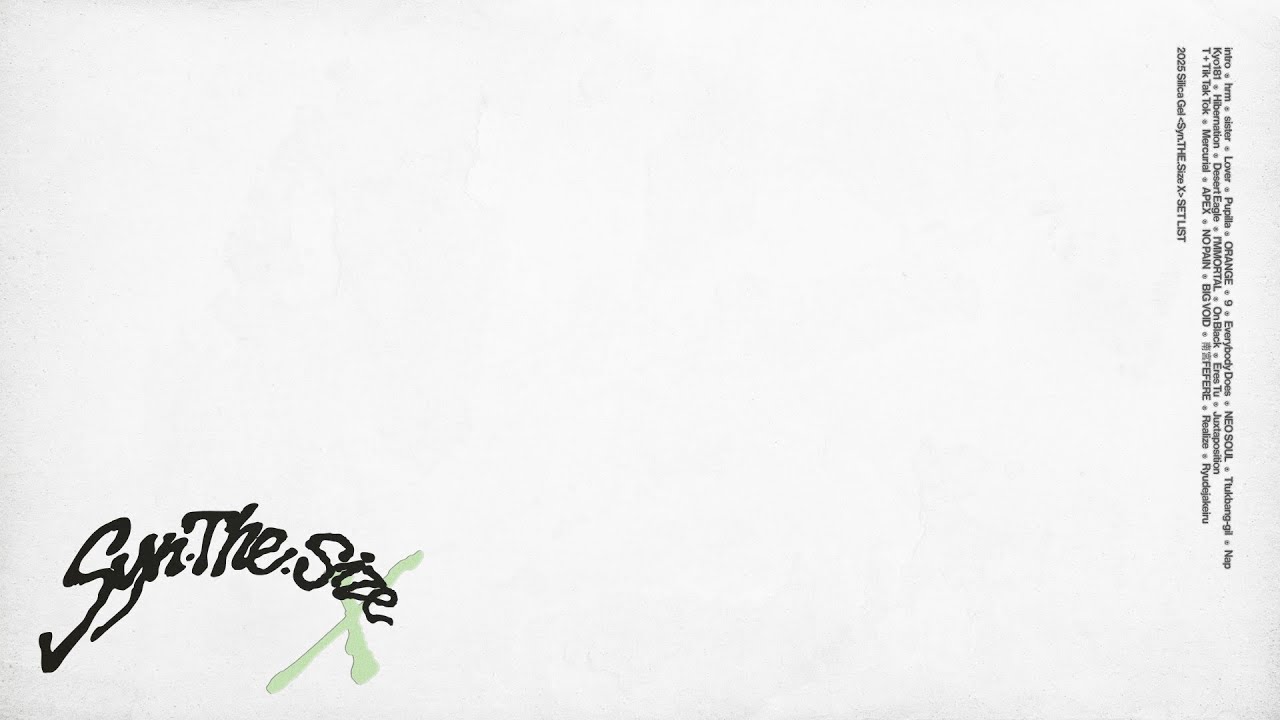 SET LIST ‣ 2025 실리카겔 단독공연 'Syn.THE.Size X'