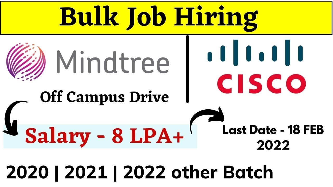 Mindtree Cisco Off Campus Drive 2022 2021 2020 Batch Salary 