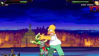 Sm100 Mugen-Monkey Magic & Gex Vs Lucario & Homer Simpson