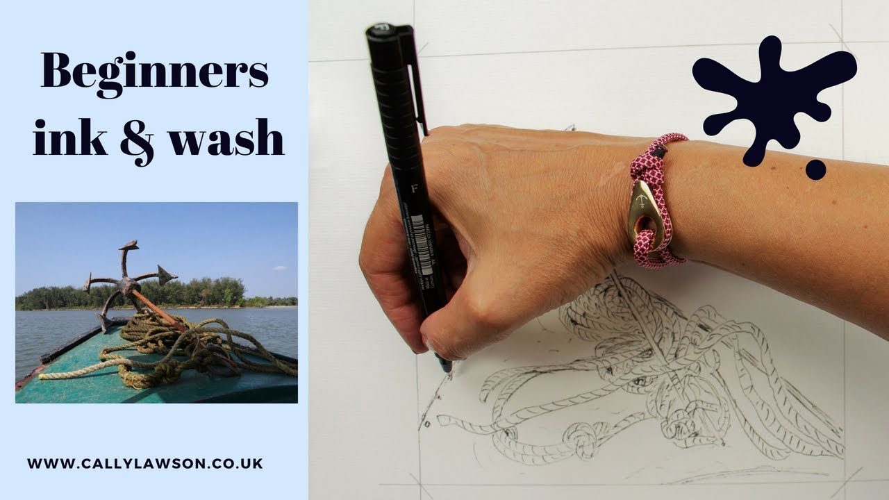Beginners ink and wash tutorial, how to paint a boat in watercolour ...