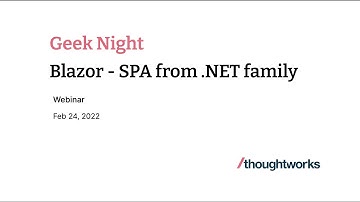 Blazor - SPA from .NET family | Abdul Rahman | GeekNight