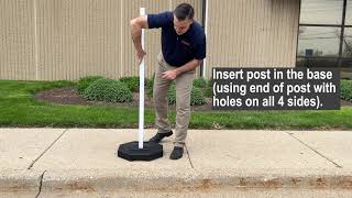 How to assemble the Rubber Base portable post sign stand from Plasticade.