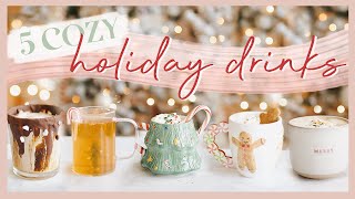 5 COZY CHRISTMAS DRINK IDEAS | Mocha mint cold brew, candy cane tea, peppermint cocoa, & more! ☕️✨🎄