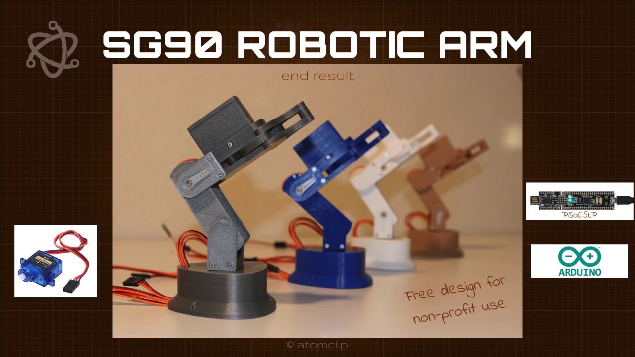 læbe pad Janice atomclip sg90 robot arm 1 introduction - YouTube