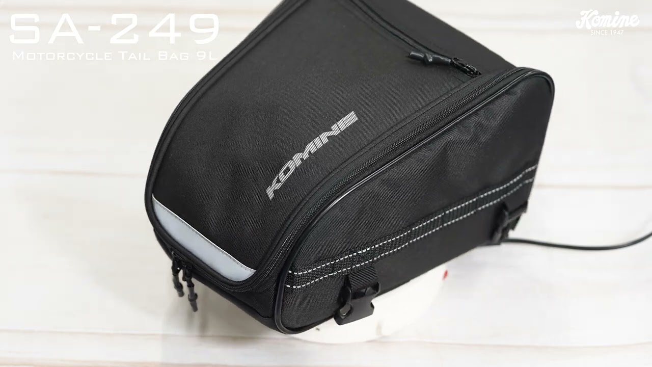 容量9L、ベルト・レインカバーが付属した、シンプルデザインで人気のバイク用テールバッグSA-249 Motorcycle Tail Bag 9L