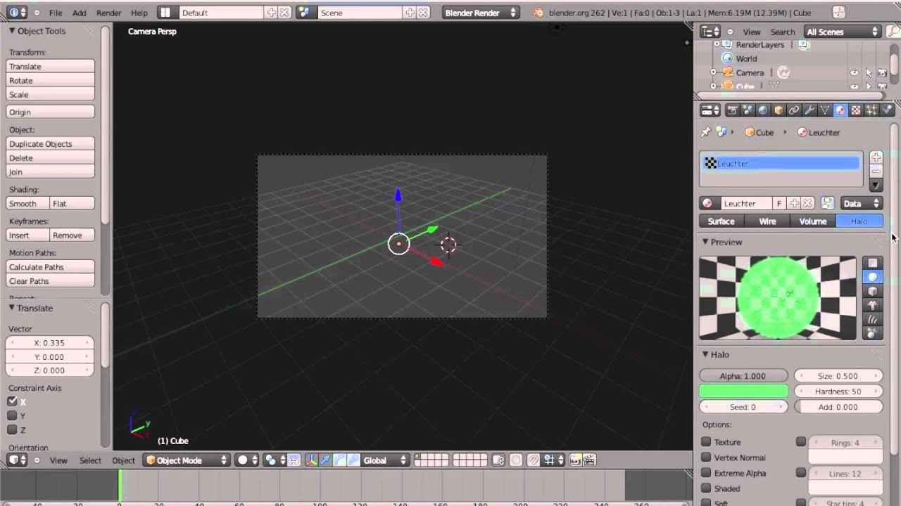 Blender 2.62 Tutorial Deutsch - Lichteffekte mit Halo ...