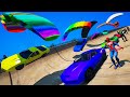 Spiderman and Ruinner 2000 parachute cars Stunts challenge GTA V mods Superheroes Carkour