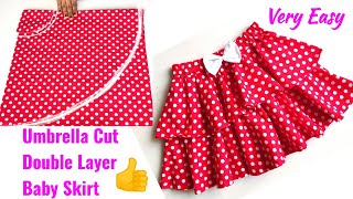 Umbrella Cut Double Layer Baby Skirt Cutting and Stitching | Baby Skirt Cutting and Stitching