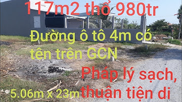 117m2 thổ cư 980 triệu l Lối đi 4m ô tô l Mỹ Lộc-Cần Giuộc l 0899489216