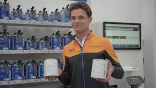 McLaren F1 Racing Driver Lando Norris visits AkzoNobel Sassenheim Sikkens production
