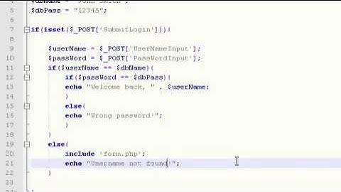 PHP Tutorial Video 16   Login Form 3   Nested If statements and Input Validation