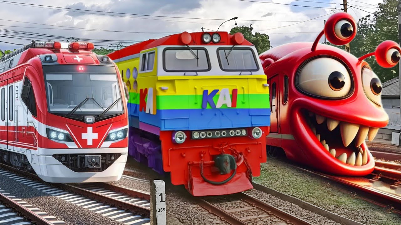Games Tebak Gambar Kereta Api Panjang, Train Eater, Bus Eater, Robot Lokomotif, Cargo Train,Buldozer