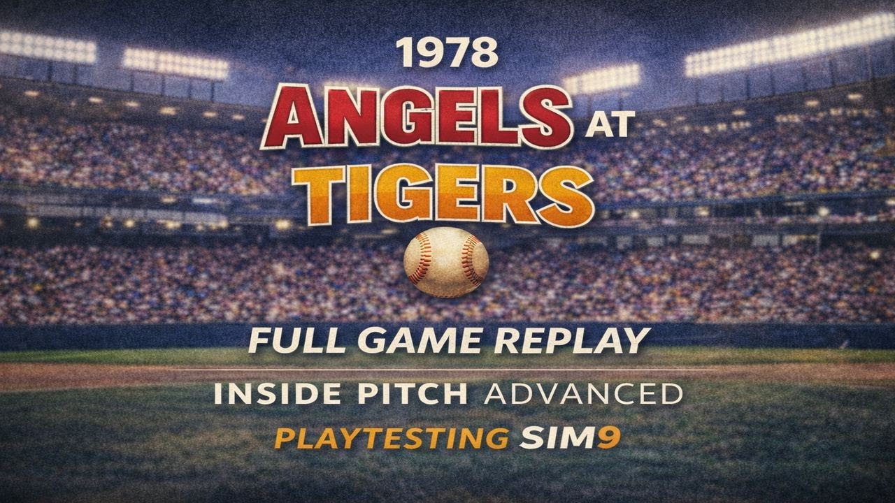 SIM9 for Inside Pitch Advanced: Broadcast View Playtest.  1978 California Angels at Detroit Tigers