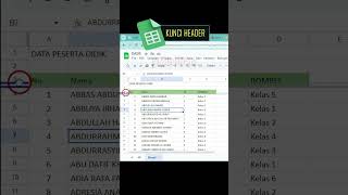 Kunci Header di Spreadsheet #shorts #excel #spreadsheets #operatorsekolah