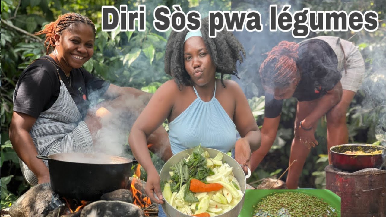 Mwen ak zanmim yo prepare  yon bon diri sòs pwa  legim.#haitianfood 