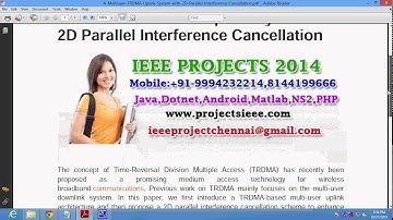 A Multiuser TRDMA Uplink System with 2D Parallel Interference Cancellation