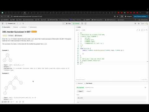Leetcode 285 Inorder Successor in BST