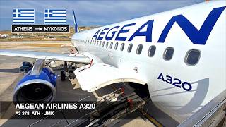 THE 84-MILE ISLAND HOPPER! | Aegean Airlines A320 | Athens ✈ Mykonos | Economy