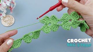 How to Crochet Flower Bag Strap | Crochet Strap for a Bag | ViVi Berry Crochet