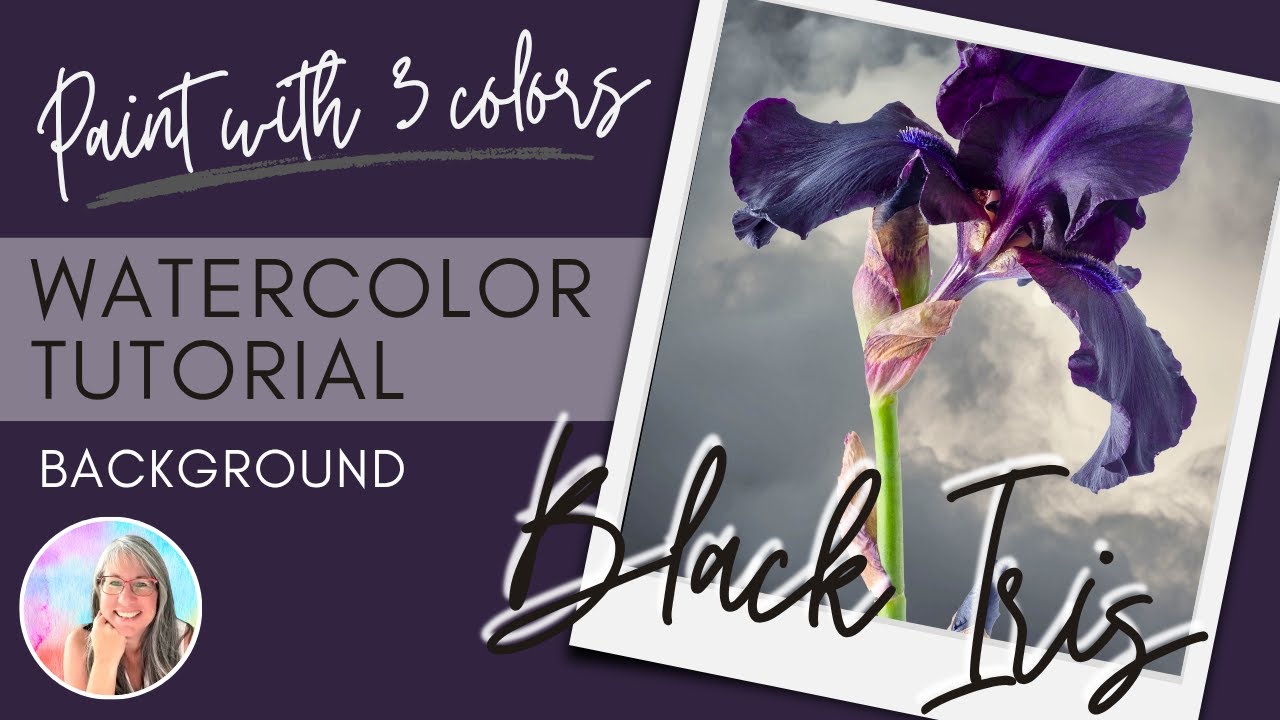 Black Iris Background part 1  #watercolorpainting #watercolor #watercolortutorial #limitedpalette