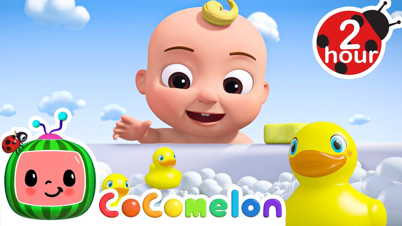 5 Little Ducks Bath Time with JJ | JJ's Animal Time | Moonbug Kids - Fun Zone - YouTube