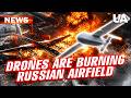 PLANES ARE BURNING! Ukrainian drones strike Russian AIRFIELD | Russia responds with terror
