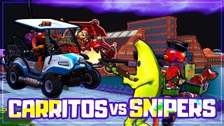 SNIPER VS CARRITOS DE GOLF *AVALANCHA DE COCHES* (FORTNITE MINIJUEGOS)