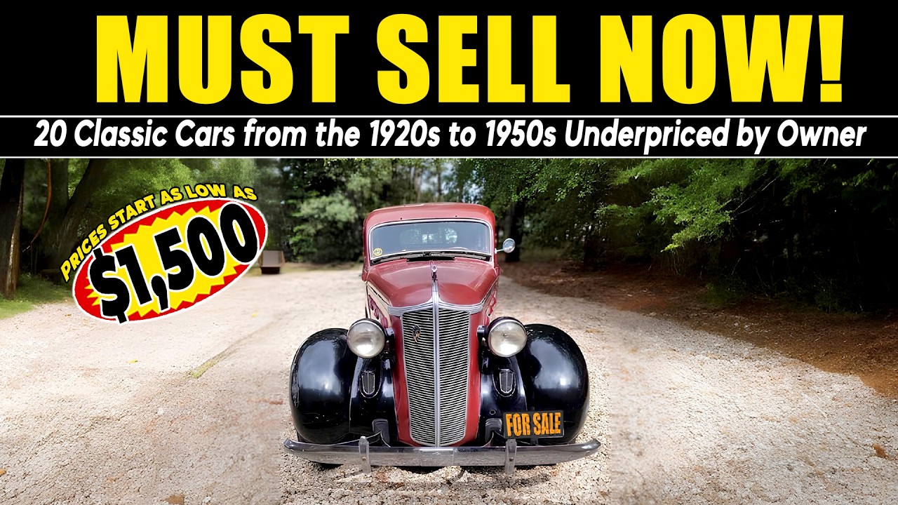 Must Sell Now! 20 Classic Cars from the 1920s to 1950s Underpriced by Owner
