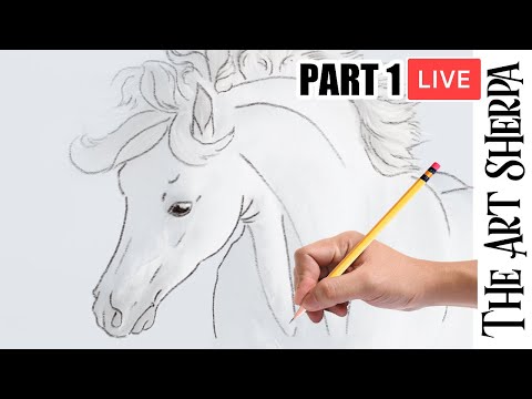 How to Draw the White horse for  pre Watercolor paper PART 1 🌟🎨   techniques and Drawing