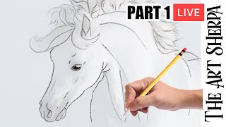 How to Draw the White horse for  pre Watercolor paper PART 1 🌟🎨   techniques and Drawing