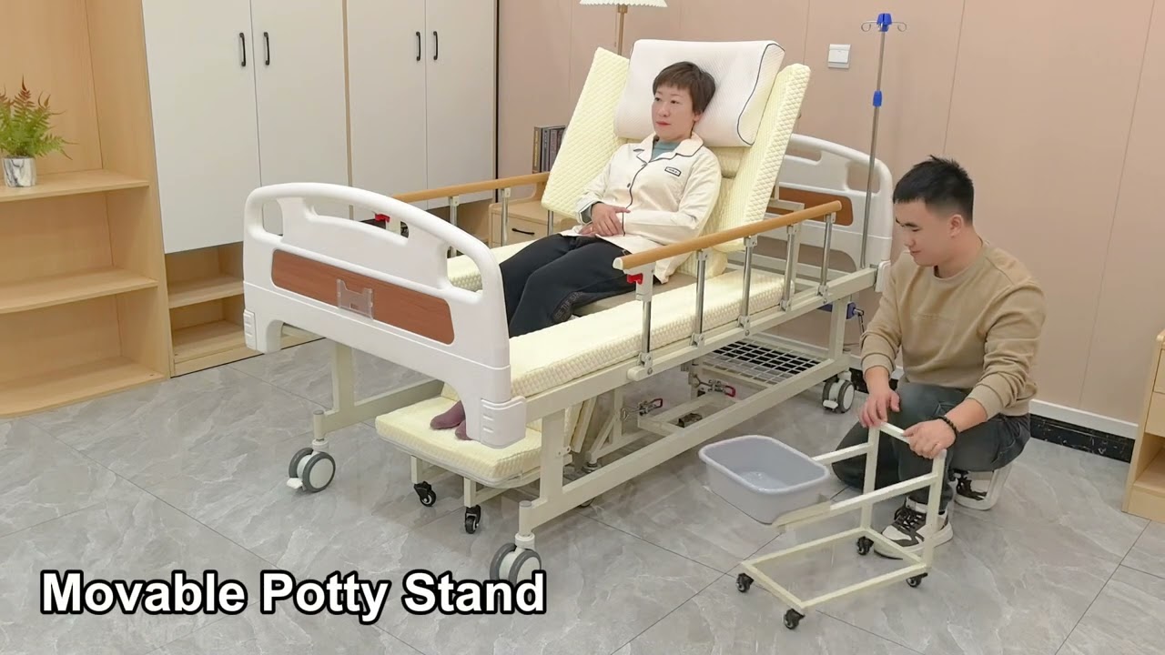 Multifunctional Wheelchair Medical Bed Tutorial: Backrest, Leg Lift, Side Turning & More