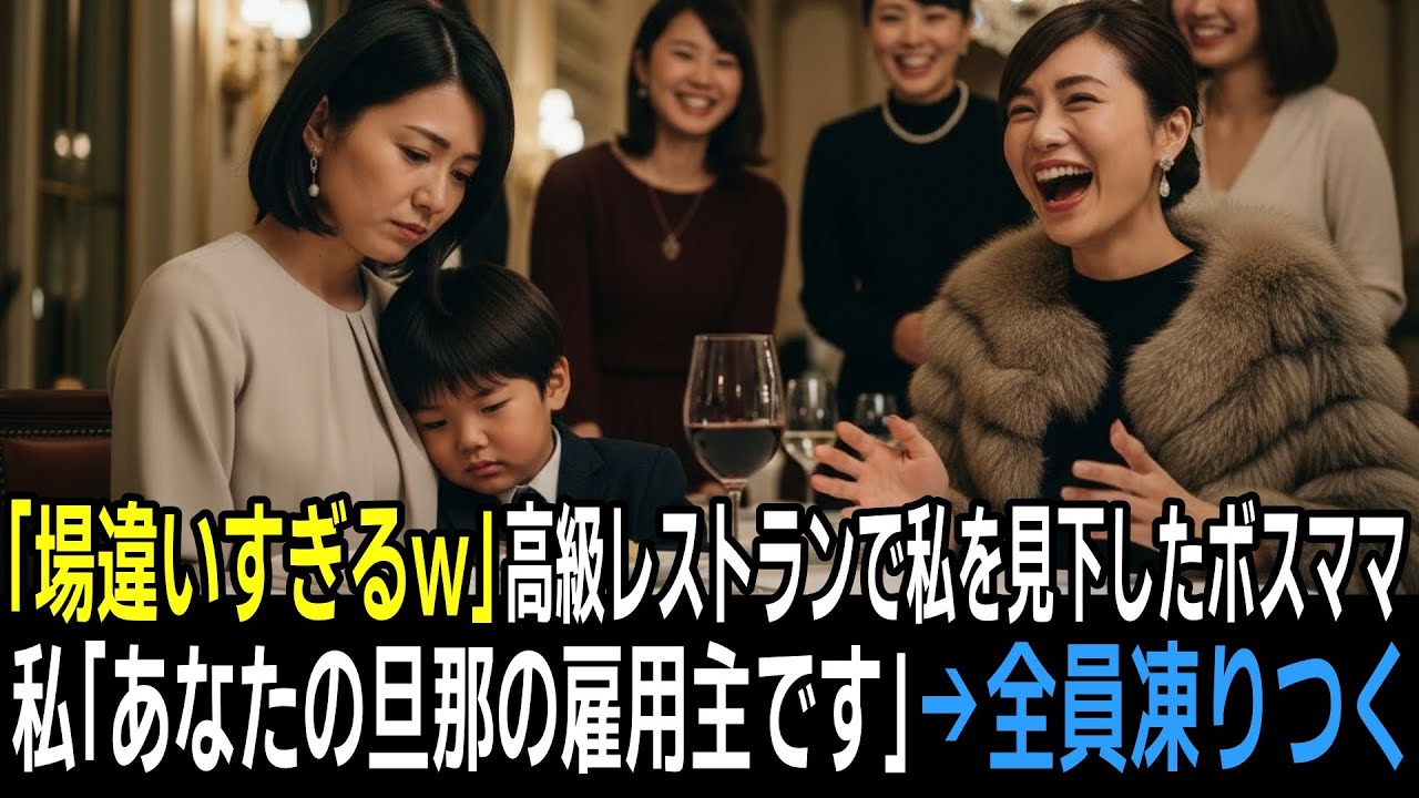 「場違いすぎるw」高級レストランで私を見下したボスママ。「あなたの旦那の雇用主です」→全員凍りつく