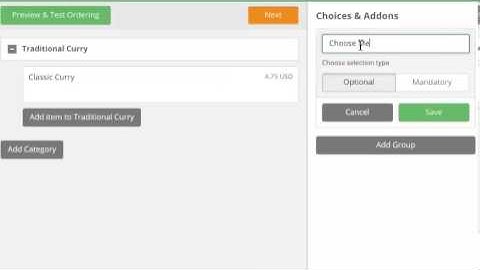 Menu editor tutorial 4: Customize menu items using options in restaurant menu