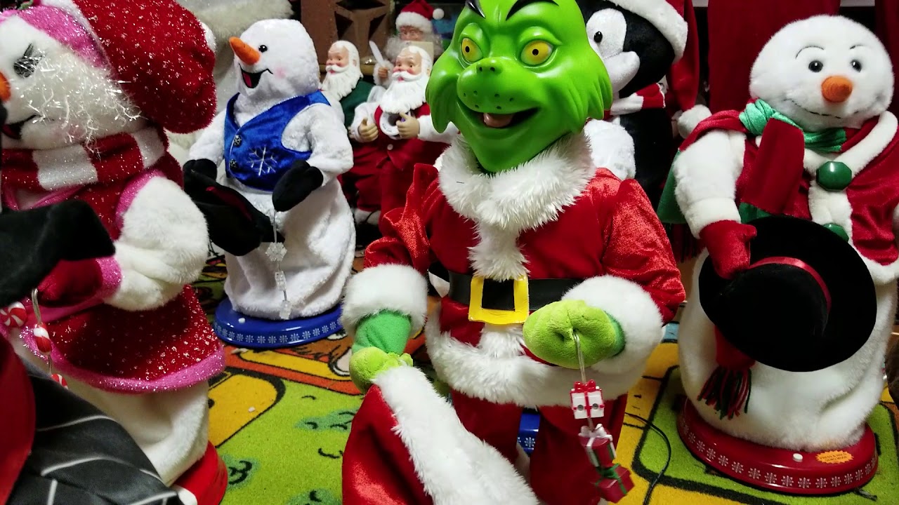 Gemmy Spinning Snowflake Snowman, Santas and others collection (jobeanvideos)