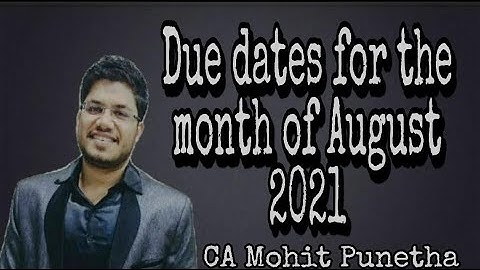 Due Dates for the month of August 2021 @TaxGupshup