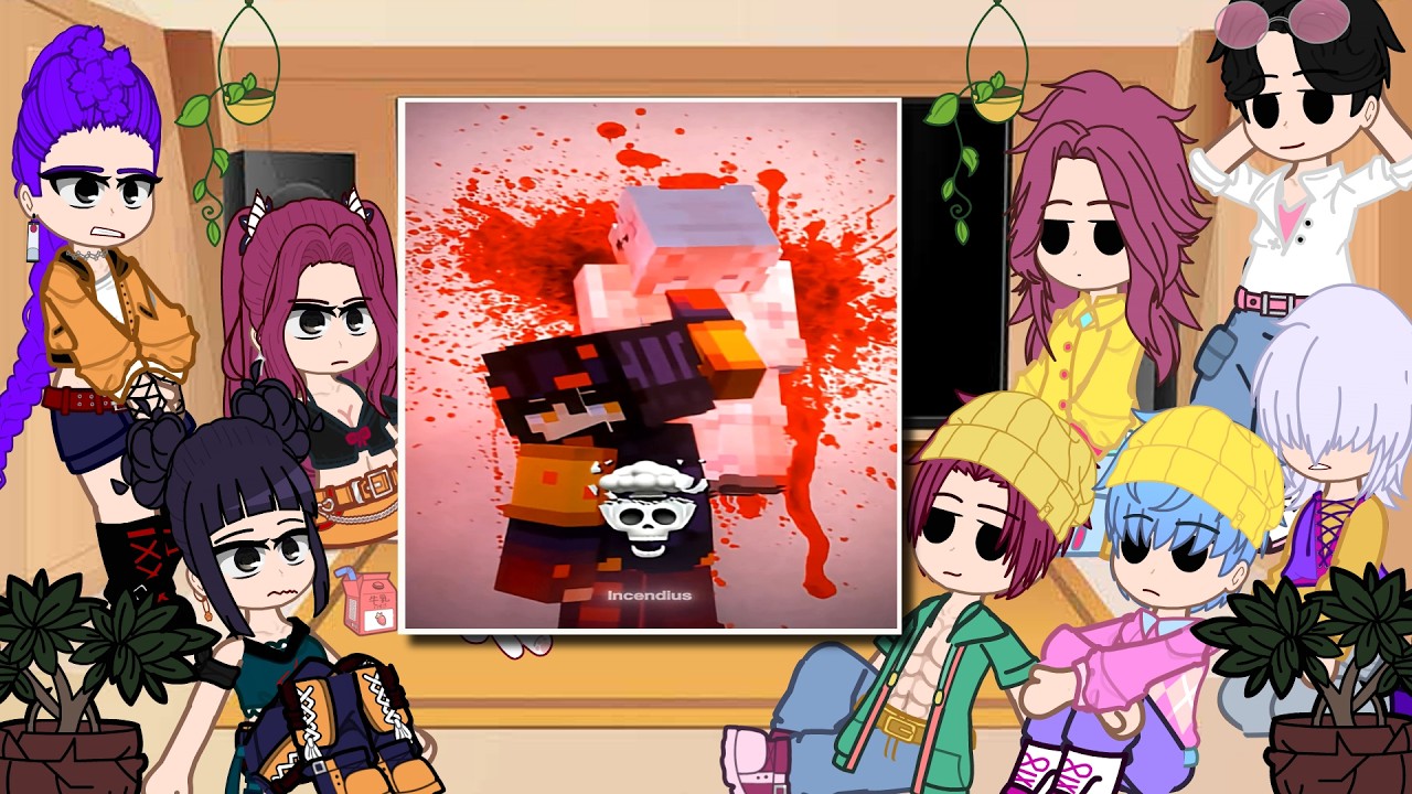 KPOP Demon Hunters React To INCENDIUS || Gacha reacts to Minecraft + HamoodeG & AJTHEBOLD