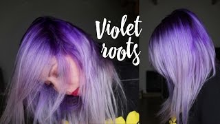 HOW TO VIOLET ROOTS OMBRE TUTORIAL / LILAC HAIR/