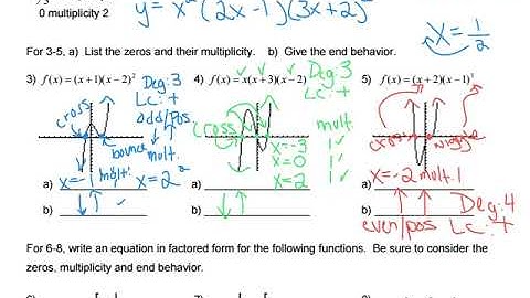 Unit 6   Polynomial Functions Behavior at Zeros