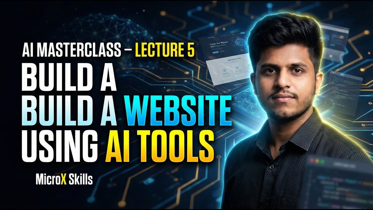 Build a Website Using AI Tools 🚀 | AI Masterclass Lecture 5 | MicroX Skills