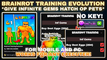💪Brainrot Training Evolution Script Pastebin **NO KEY** GIVE INFINITE GEMS | BUY BEST EGG REBIRTH🐦‍🔥