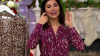 Belle by Kim Gravel Animal Print Top with Zip Pockets on QVC