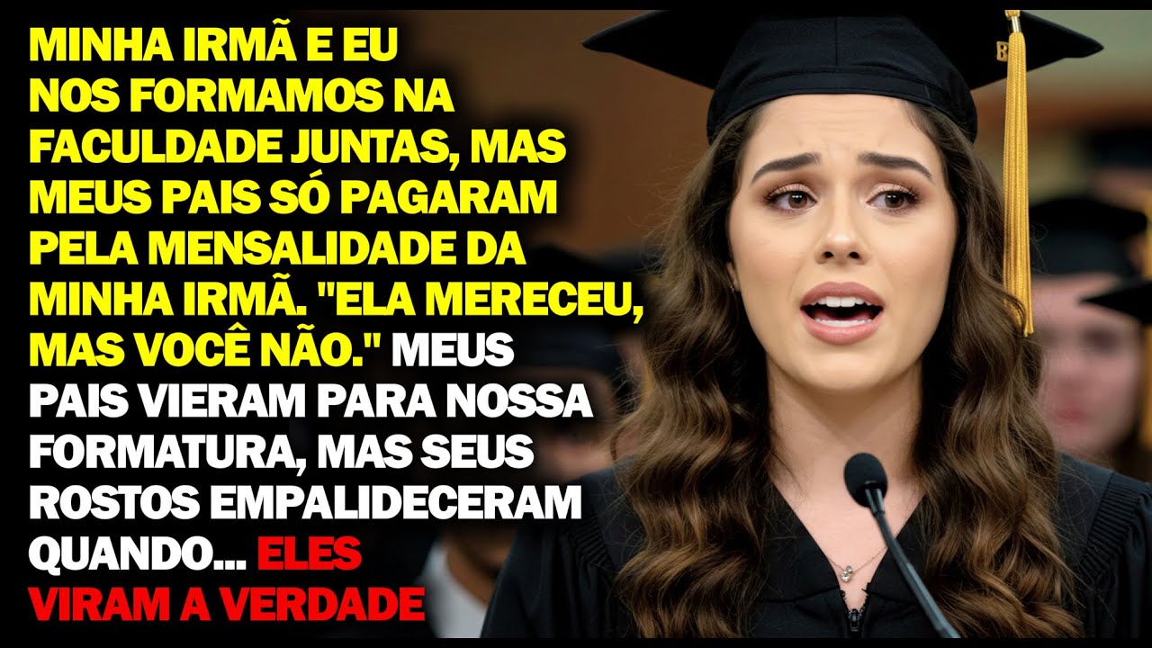MEUS PAIS PAGARAM A FACULDADE DA MINHA IRMÃ, MAS NÃO A MINHA  NA FORMATURA, OS ROSTOS DELES FICARAM
