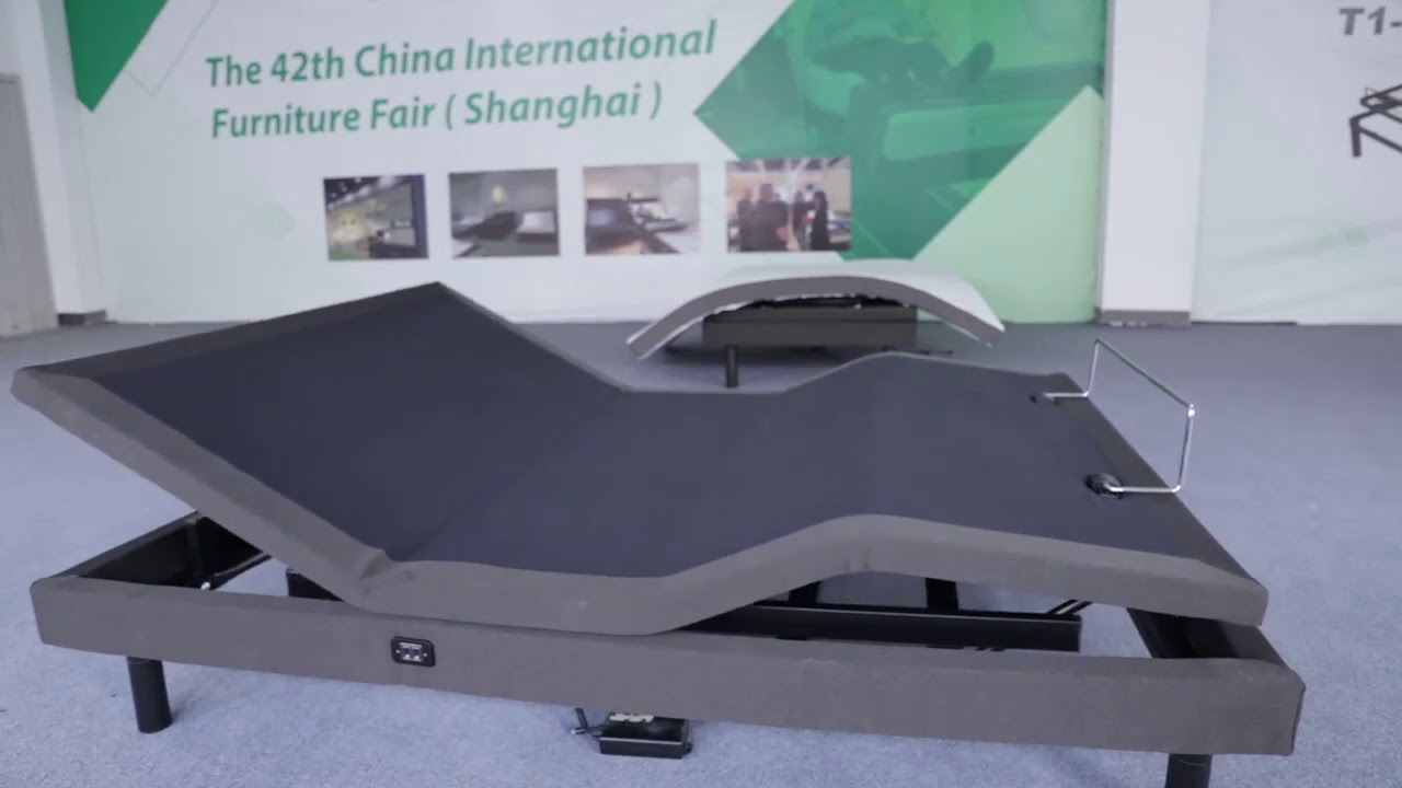 Wireless control adjustable bed electric frame with massage