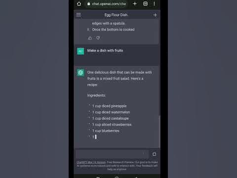 Receipe suggestions using Chat GPT by use of available ingredients #