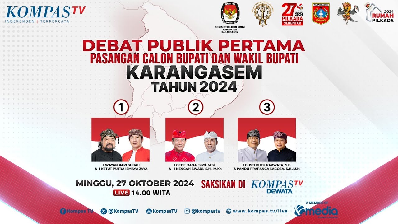 DEBAT PUBLIK PERTAMA PASANGAN CALON BUPATI DAN  WAKIL BUPATI KARANGASEM TAHUN 2024