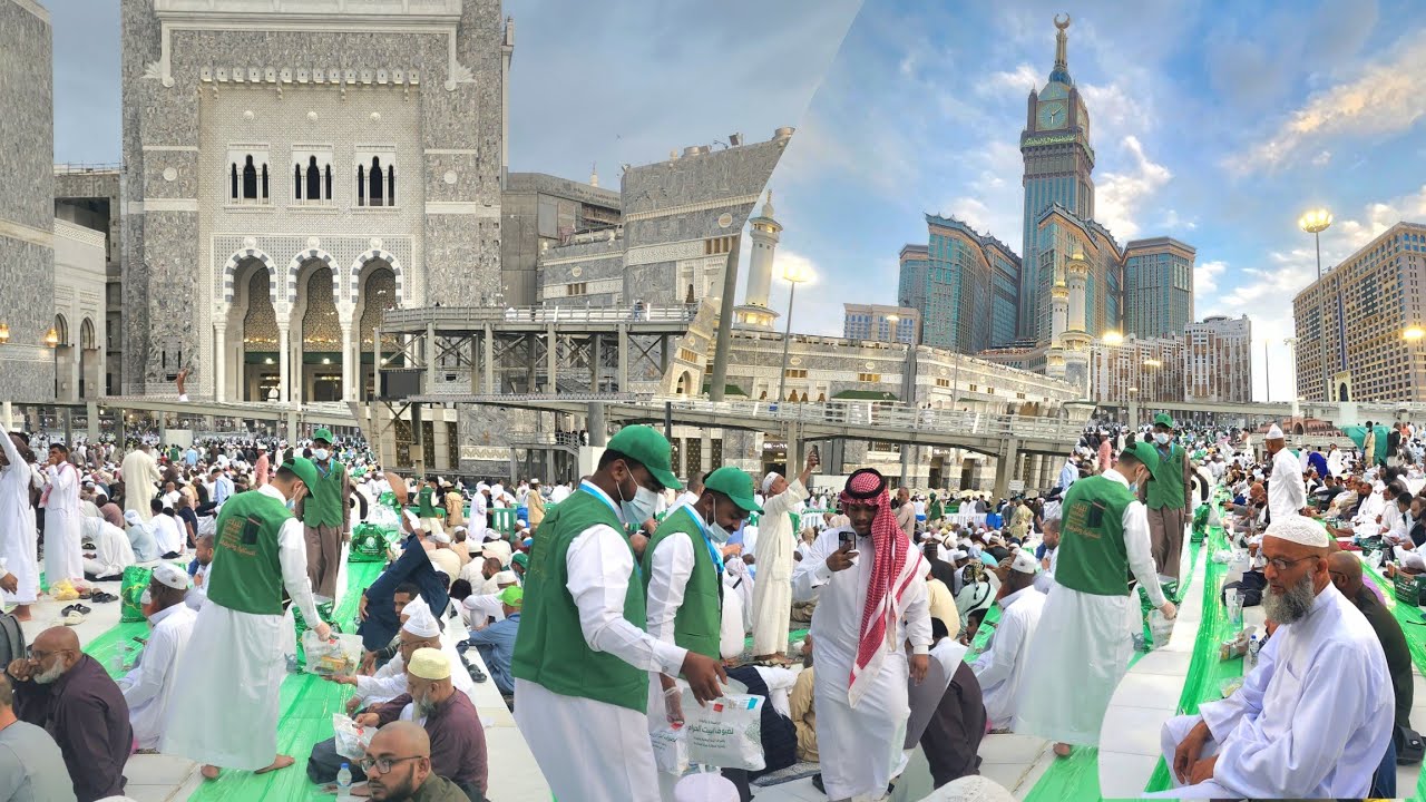 ثالث يوم في رمضان وشاهد أجواء مكة وتجهيزات سفر الإفطار الصائمين في المسجد الحرام