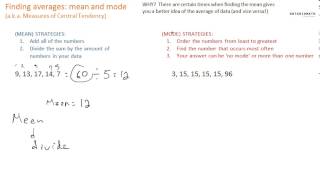 Averages: Mean & Mode tutorial