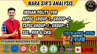 Indian Polity  for  APPSC  Group-1 , GROUP- 2, TSPSC GROUP-1 , group- 2, SSC , RRB & CHSL