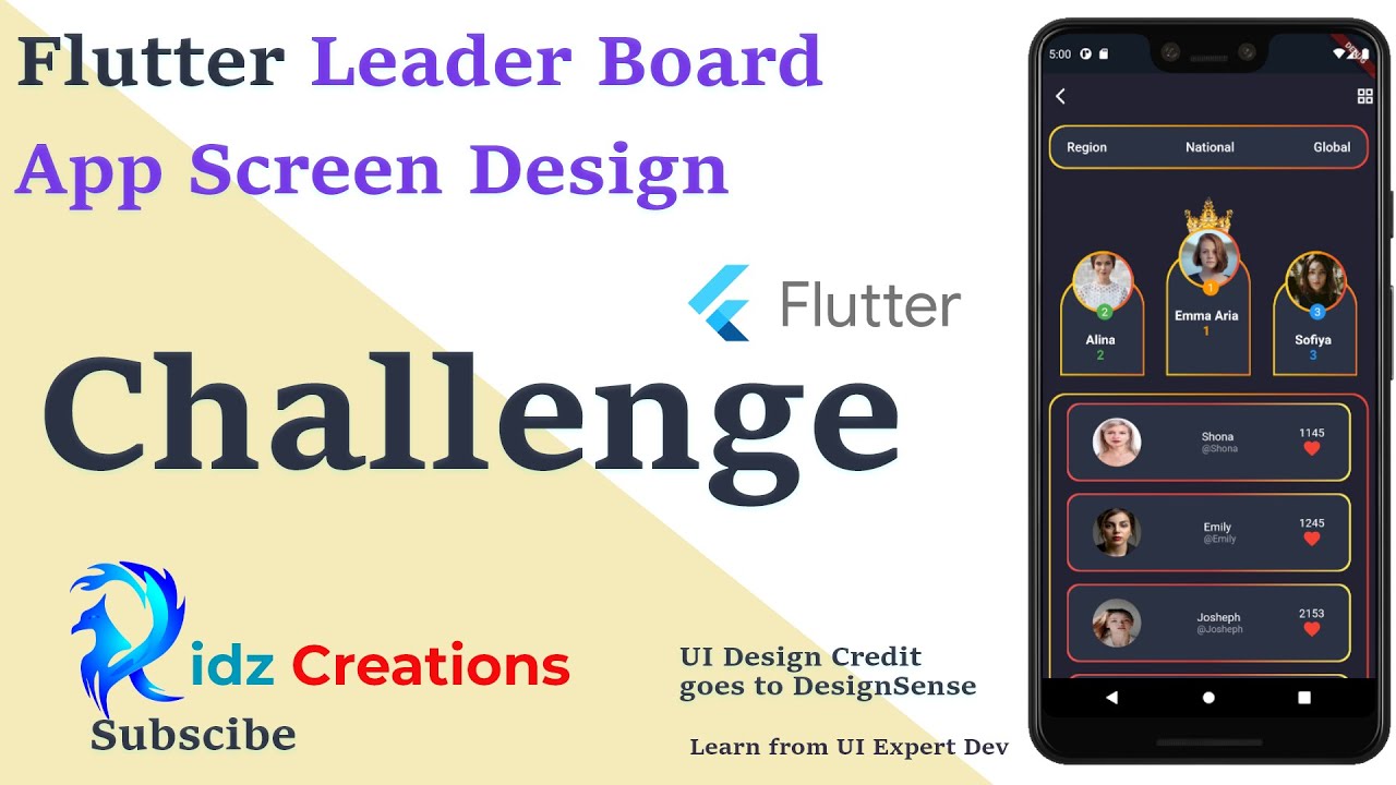 🔴Leaderboard Application Screen Design Part-1🔴 