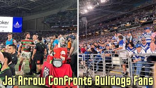 Game Day Chaos: Jai Arrow Confronts Bulldogs Fans - Police Step In!